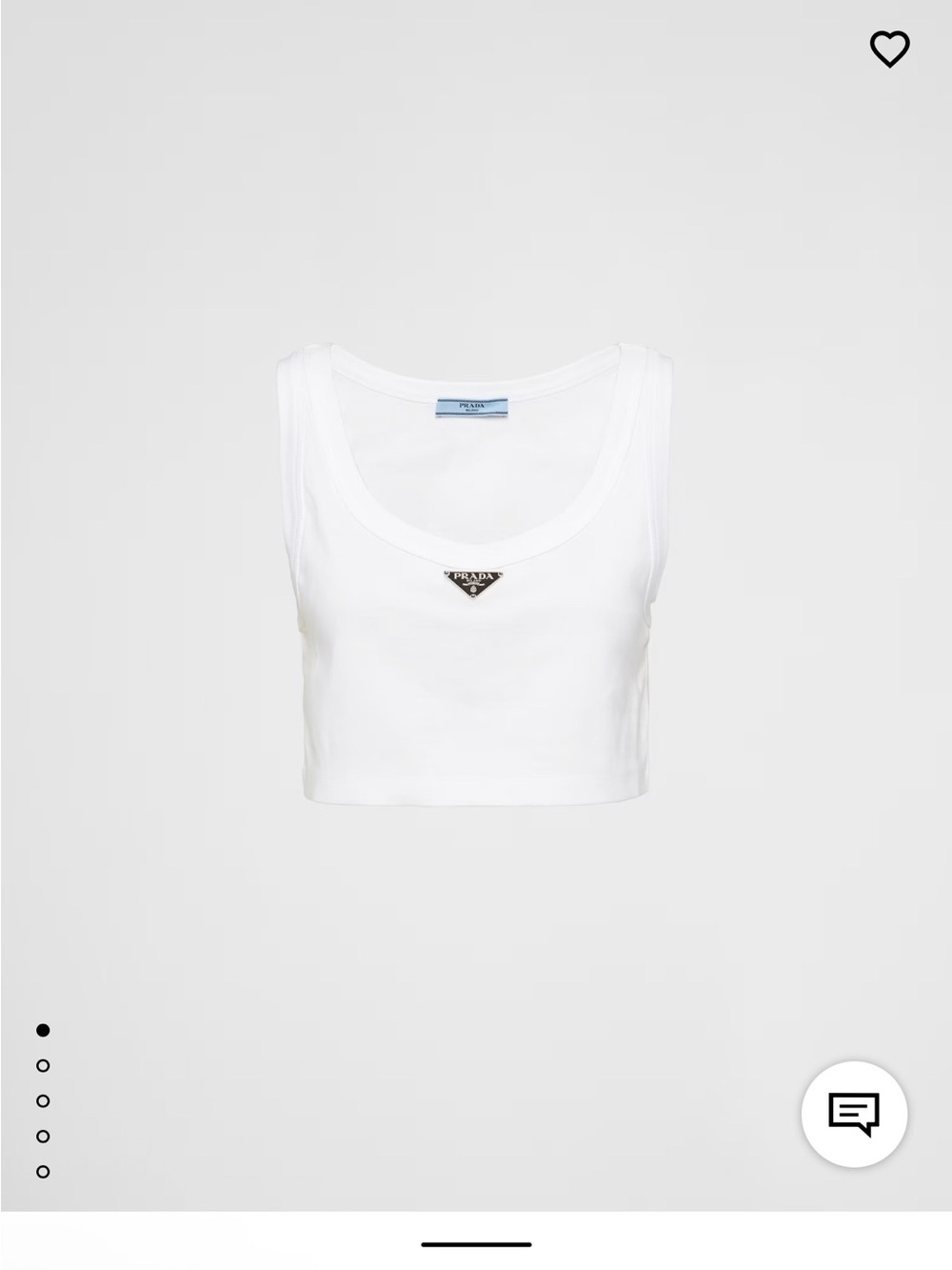 Prada White Cropped Tank with Triangle Logo